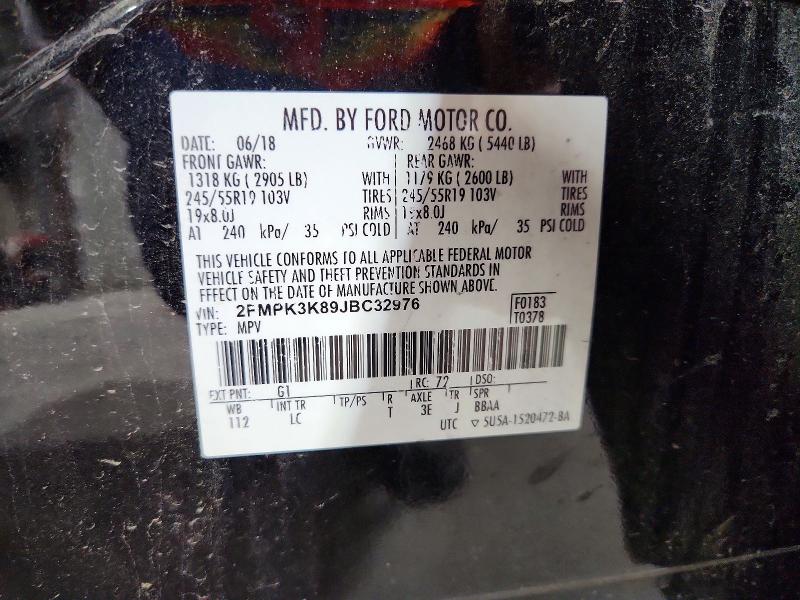Aukcja sprzedaży 2018 Ford Edge, vin: 2FMPK3K89JBC32976, numer aukcji: 51181116