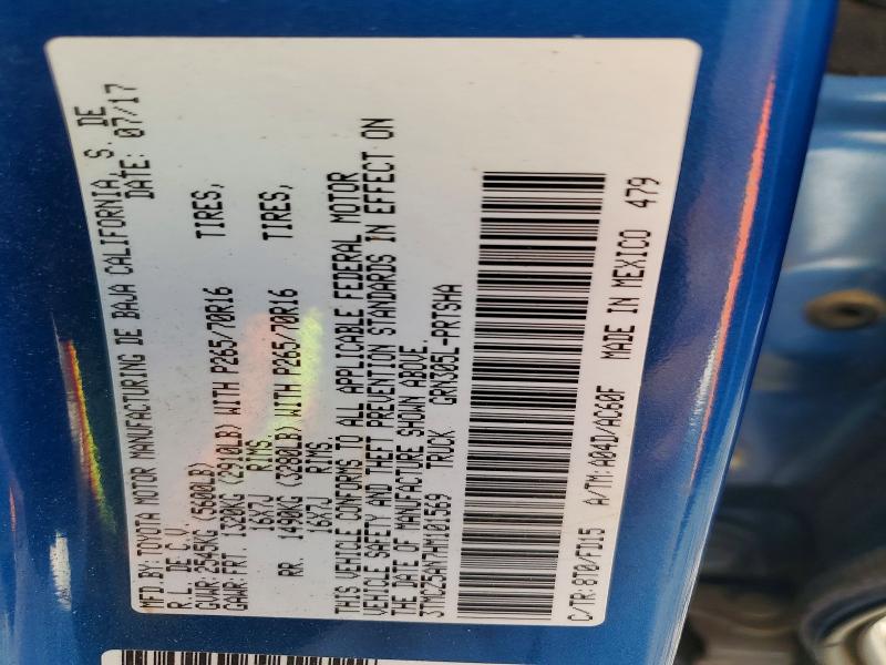 50829306 :رقم المزاد ، 3TMCZ5AN7HM101569 vin ، 2017 Toyota Tacoma مزاد بيع