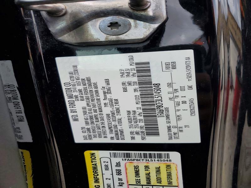 2020 Ford Mustang მანქანა იყიდება აუქციონზე, vin: 1FA6P8CF3L5145048, აუქციონის ნომერი: 48192336