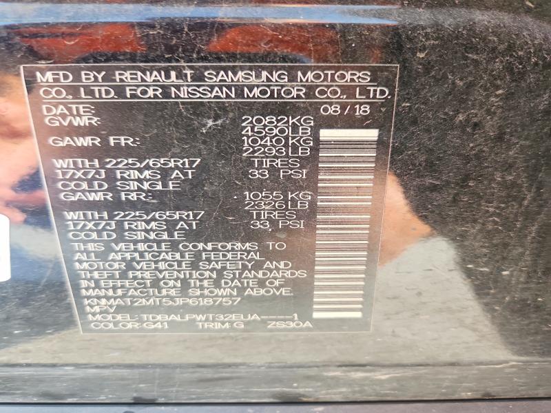 2018 Nissan Rogue მანქანა იყიდება აუქციონზე, vin: KNMAT2MT5JP618757, აუქციონის ნომერი: 50167816