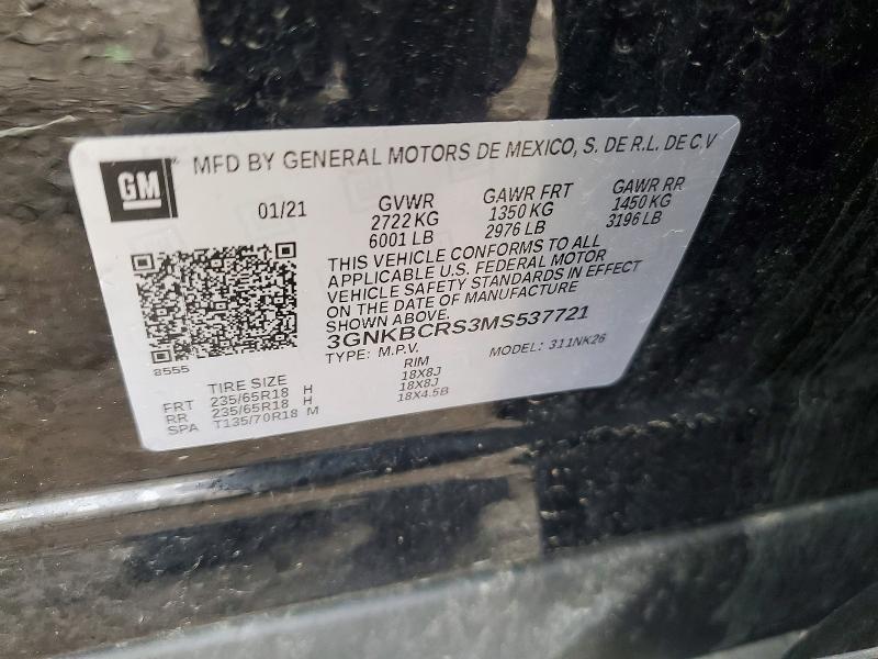 2021 Chevrolet Blazer მანქანა იყიდება აუქციონზე, vin: 3GNKBCRS3MS537721, აუქციონის ნომერი: 49471296
