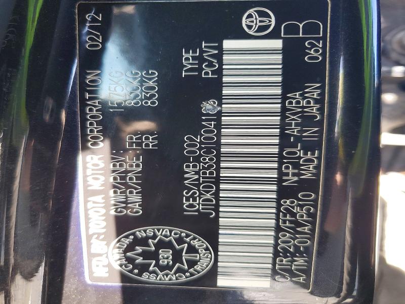 Продаж на аукціоні авто 2012 Toyota Prius C, vin: JTDKDTB38C1004186, номер лоту: 79166165