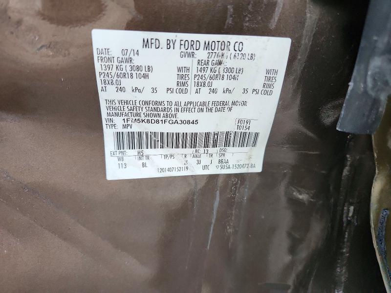 Aukcja sprzedaży 2015 Ford Explorer, vin: 1FM5K8D81FGA30845, numer aukcji: 50776466