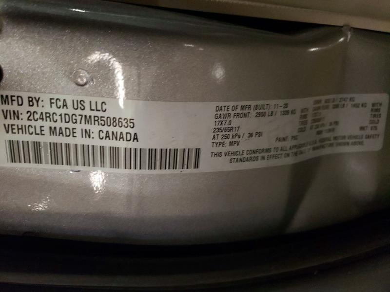 2021 Chrysler Voyager მანქანა იყიდება აუქციონზე, vin: 2C4RC1DG7MR508635, აუქციონის ნომერი: 51023856