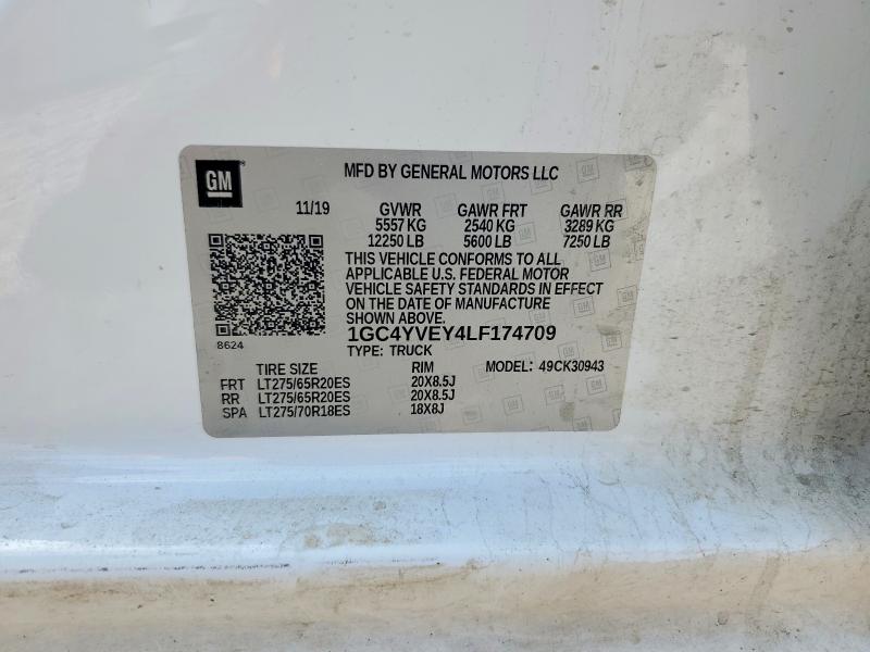 Продаж на аукціоні авто 2020 Chevrolet Silverado, vin: 1GC4YVEY4LF174709, номер лоту: 50664156