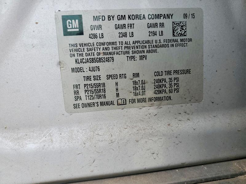 49196476 :رقم المزاد ، KL4CJASB5GB524879 vin ، 2016 Buick Encore مزاد بيع