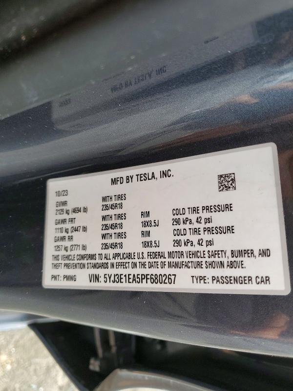 Aukcja sprzedaży 2023 Tesla Model 3, vin: 5YJ3E1EA5PF680267, numer aukcji: 49685896