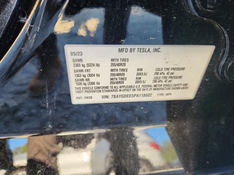 2023 Tesla Model Y მანქანა იყიდება აუქციონზე, vin: 7SAYGDEE5PA118602, აუქციონის ნომერი: 50227116