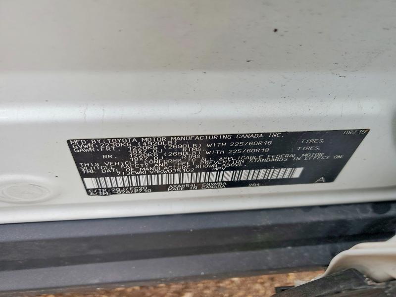 51348546 :رقم المزاد ، 2T3EWRFV9KW035162 vin ، 2019 Toyota Rav4 مزاد بيع