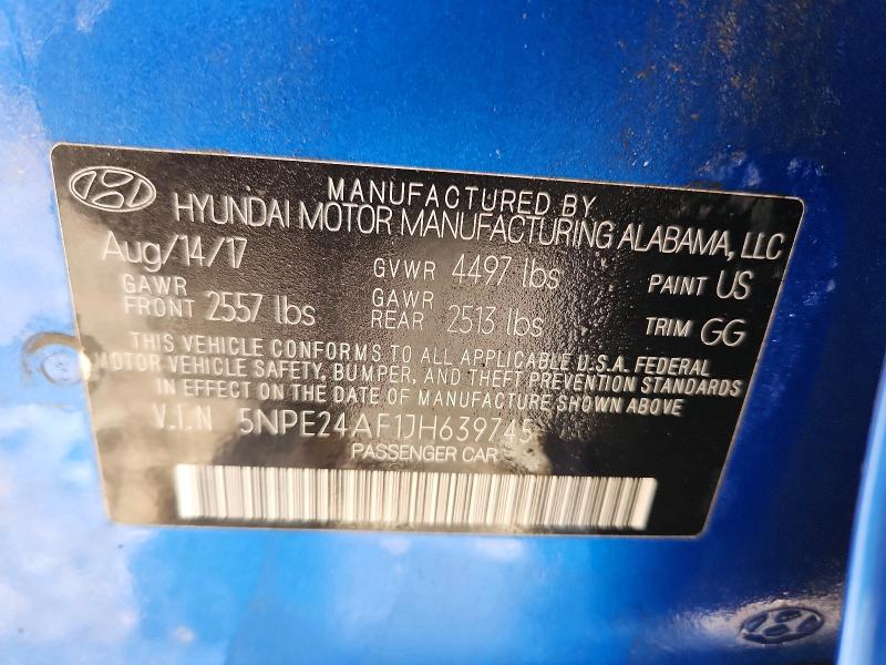 Продажа на аукционе авто 2018 Hyundai Sonata, vin: 5NPE24AF1JH639745, номер лота: 49615756