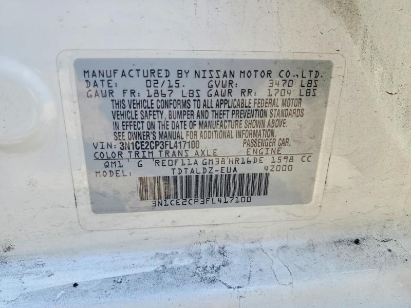 Продаж на аукціоні авто 2015 Nissan Versa Note, vin: 3N1CE2CP3FL417100, номер лоту: 49794416