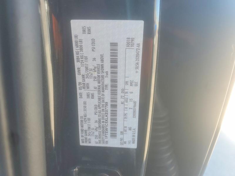 Продажа на аукционе авто 2020 Ford F150, vin: 1FTEW1C5XLKE07799, номер лота: 47343216
