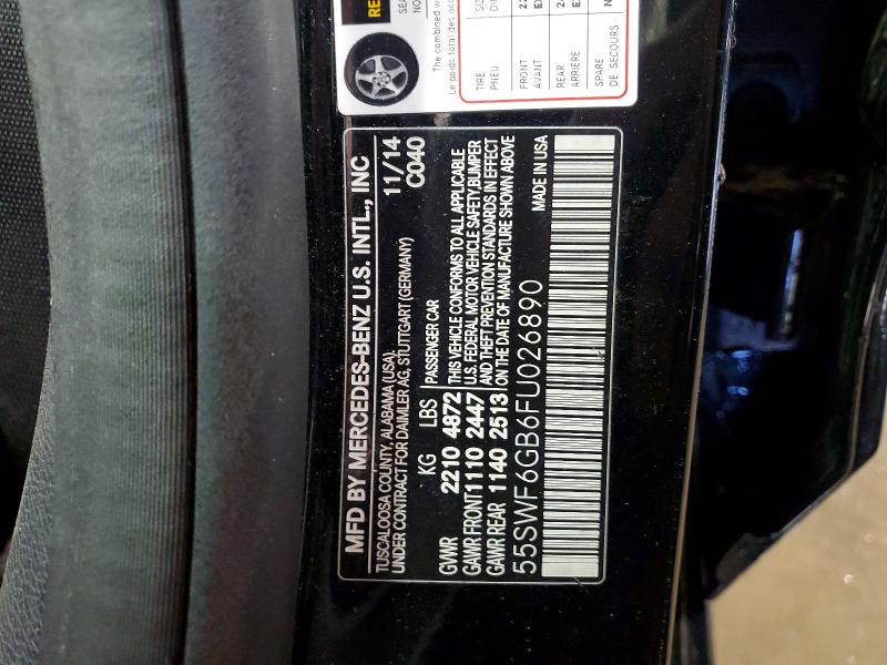 Aukcja sprzedaży 2015 Mercedes-benz C, vin: 55SWF6GB6FU026890, numer aukcji: 49310146