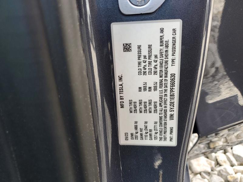 Aukcja sprzedaży 2023 Tesla Model 3, vin: 5YJ3E1EB7PF660630, numer aukcji: 48421986