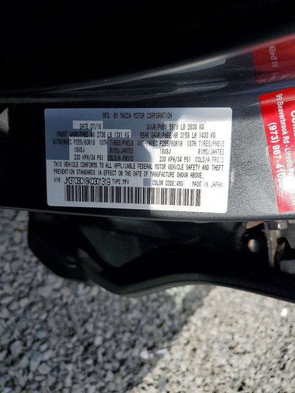 Продаж на аукціоні авто 2019 Mazda Cx-9, vin: JM3TCBCY8K0301319, номер лоту: 50243996