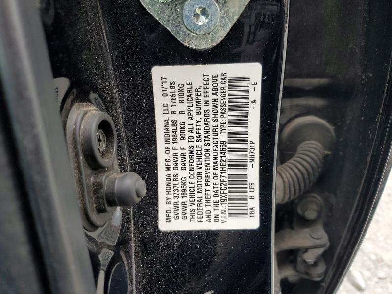 Продажа на аукционе авто 2017 Honda Civic, vin: 19XFC2F71HE214659, номер лота: 49160576