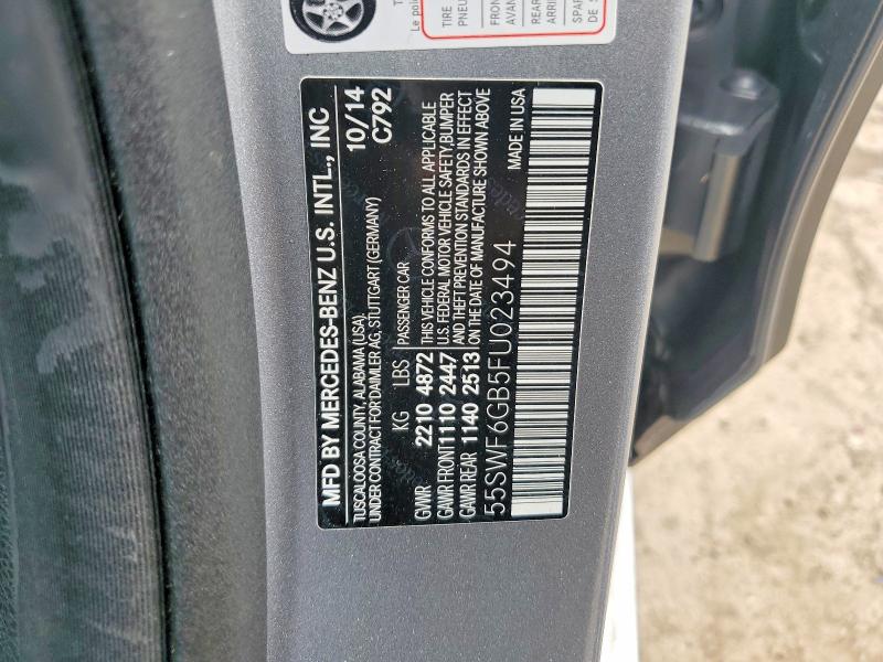 Продажа на аукционе авто 2015 Mercedes-benz C, vin: 55SWF6GB5FU023494, номер лота: 47821556