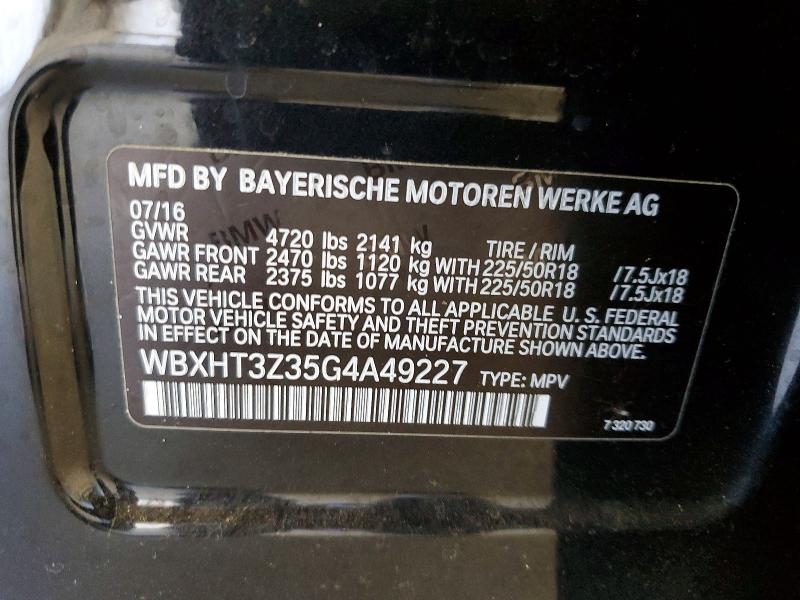 Продажа на аукционе авто 2016 Bmw X1, vin: WBXHT3Z35G4A49227, номер лота: 51545436