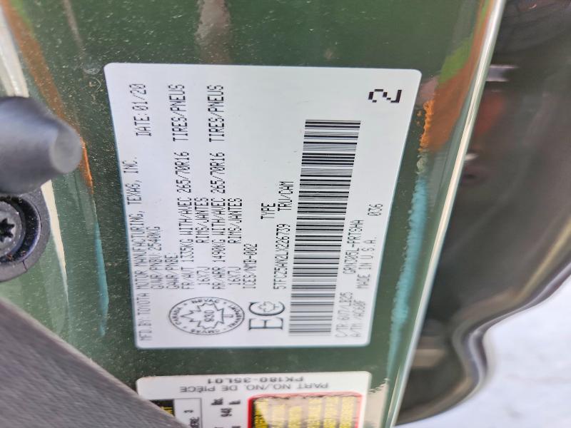 50710196 :رقم المزاد ، 5TFCZ5AN2LX226739 vin ، 2020 Toyota Tacoma مزاد بيع