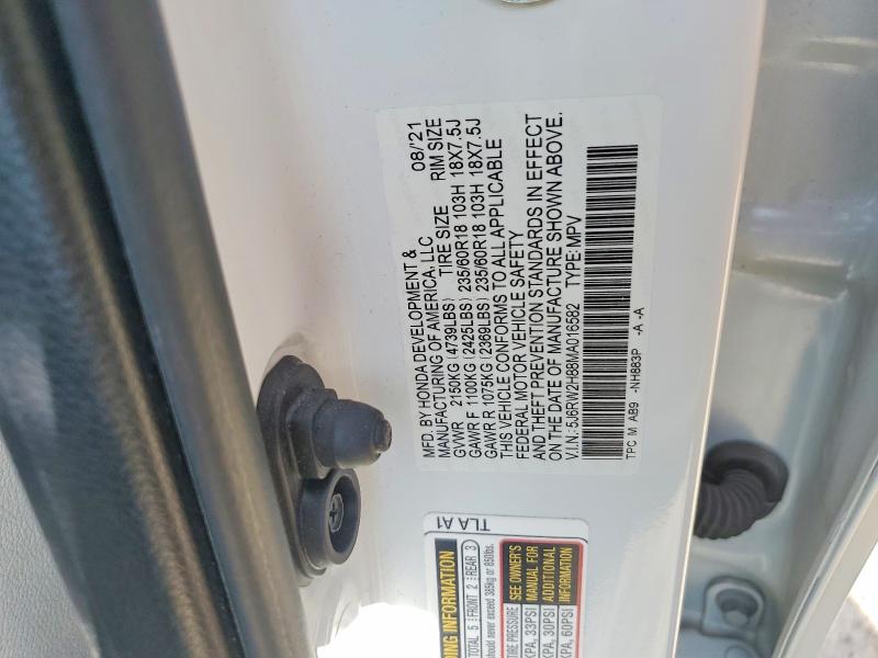 Aukcja sprzedaży 2021 Honda Cr-v, vin: 5J6RW2H88MA016582, numer aukcji: 50645786