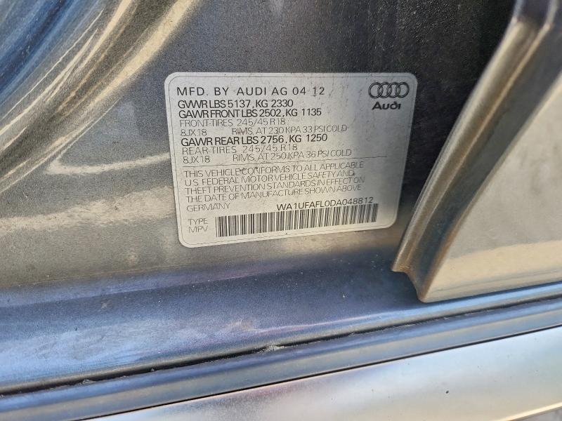 49990806 :رقم المزاد ، WA1UFAFL0DA048812 vin ، 2013 Audi A4 Allroad مزاد بيع