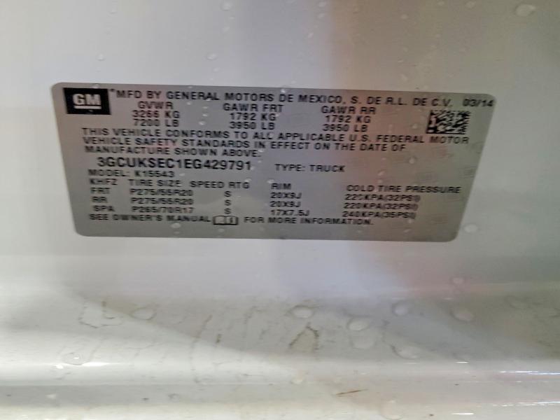 2014 Chevrolet Silverado მანქანა იყიდება აუქციონზე, vin: 3GCUKSEC1EG429791, აუქციონის ნომერი: 48500096