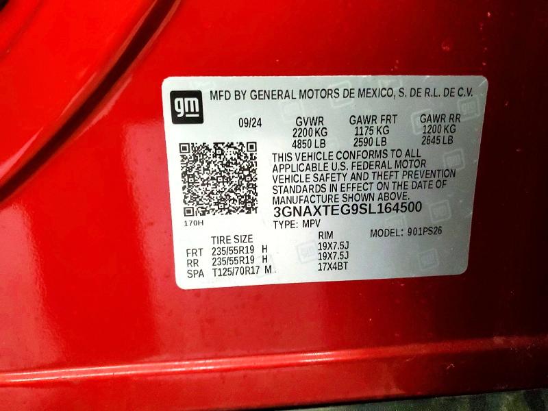Aukcja sprzedaży 2025 Chevrolet Equinox, vin: 3GNAXTEG9SL164500, numer aukcji: 48332566
