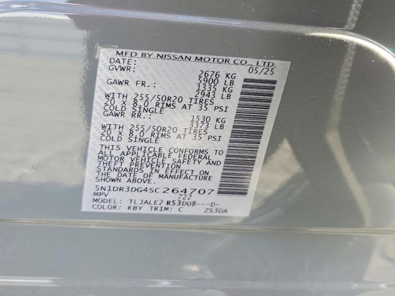 Продаж на аукціоні авто 2025 Nissan Pathfinder, vin: 5N1DR3DG4SC264707, номер лоту: 49254296