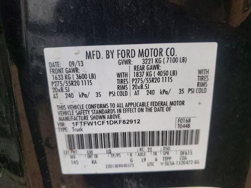 Продажа на аукционе авто 2013 Ford F150, vin: 1FTFW1CF1DKF82912, номер лота: 49455416