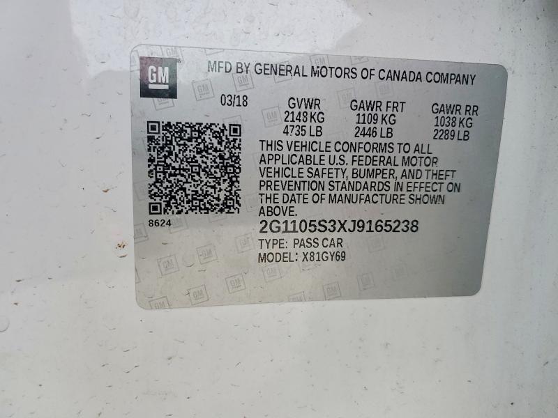 Продажа на аукционе авто 2018 Chevrolet Impala, vin: 2G1105S3XJ9165238, номер лота: 48357946