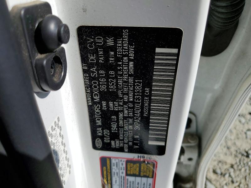 Продаж на аукціоні авто 2020 Kia Rio, vin: 3KPA24ADXLE313821, номер лоту: 50283756