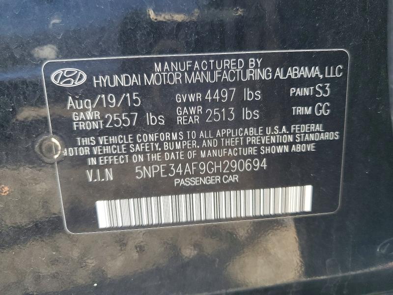 Продаж на аукціоні авто 2016 Hyundai Sonata, vin: 5NPE34AF9GH290694, номер лоту: 48864986