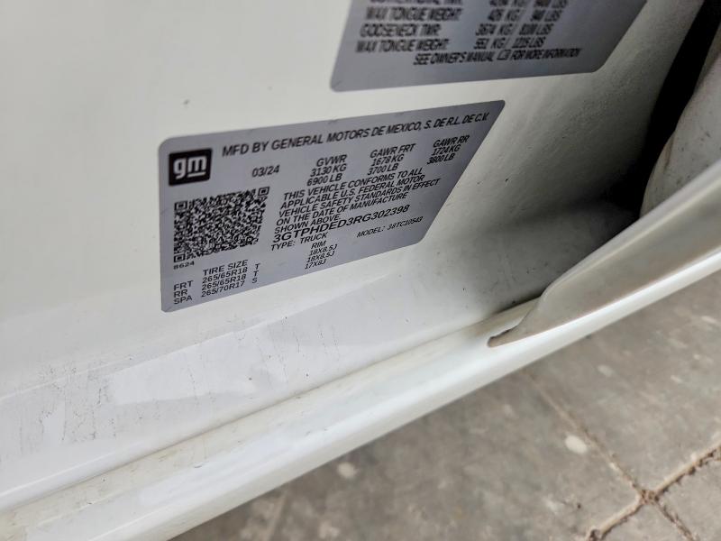51001786 :رقم المزاد ، 3GTPHDED3RG302398 vin ، 2024 Gmc Sierra مزاد بيع