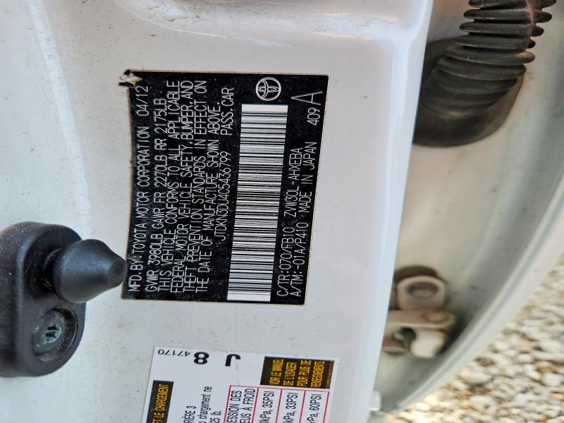Продажа на аукционе авто 2012 Toyota Prius, vin: JTDKN3DU4C5436799, номер лота: 51091306
