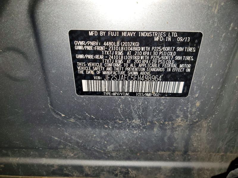 Продажа на аукционе авто 2014 Subaru Forester, vin: JF2SJAEC5EH498964, номер лота: 51501656