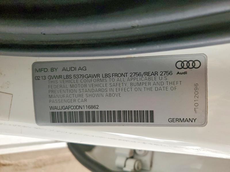 49595426 :رقم المزاد ، WAUJGAFC0DN116862 vin ، 2013 Audi A6 مزاد بيع