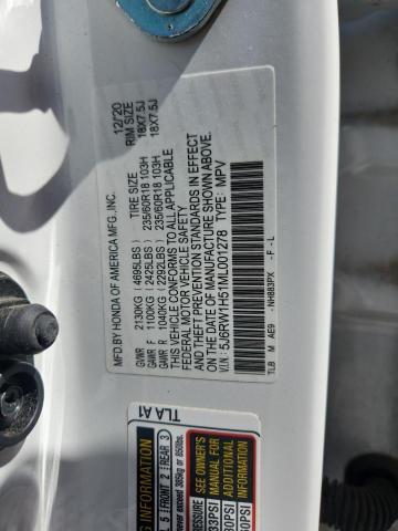 Продаж на аукціоні авто 2021 Honda Cr-v, vin: 5J6RW1H51ML001278, номер лоту: 50589756