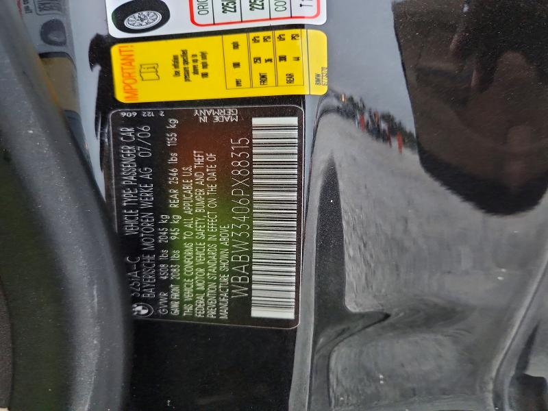 Продажа на аукционе авто 2006 Bmw 325, vin: WBABW33406PX88315, номер лота: 51405376