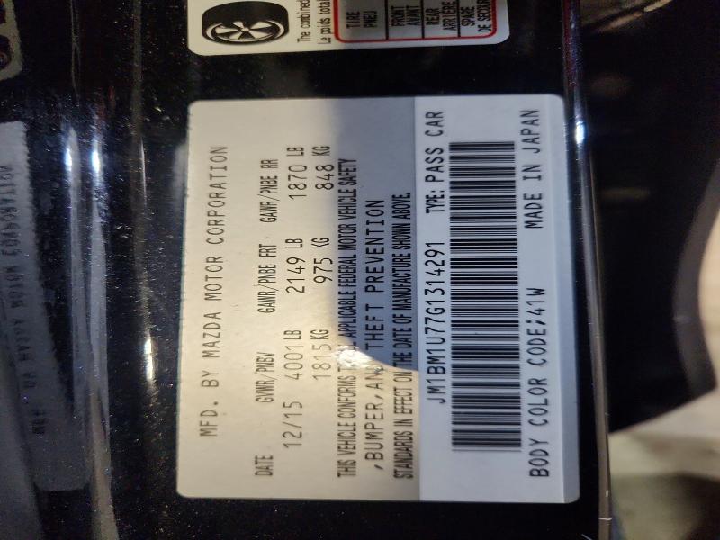 Aukcja sprzedaży 2016 Mazda 3, vin: JM1BM1U77G1314291, numer aukcji: 49639726