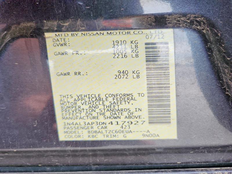 Aukcja sprzedaży 2013 Nissan Altima, vin: 1N4AL3AP3DN417927, numer aukcji: 49143836