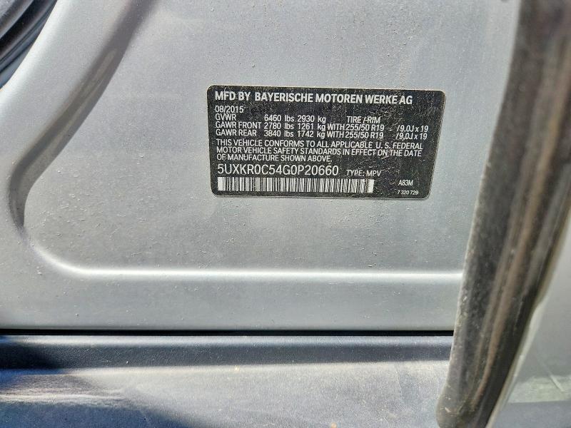 49598876 :رقم المزاد ، 5UXKR0C54G0P20660 vin ، 2016 Bmw X5 مزاد بيع