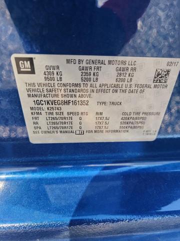 Продажа на аукционе авто 2017 Chevrolet Silverado, vin: 1GC1KVEG8HF161352, номер лота: 51003296