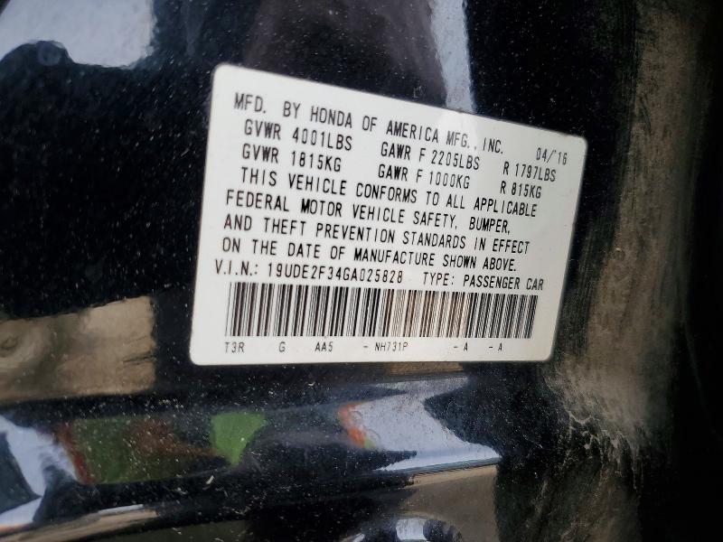 48783406 :رقم المزاد ، 19UDE2F34GA025828 vin ، 2016 Acura Ilx مزاد بيع