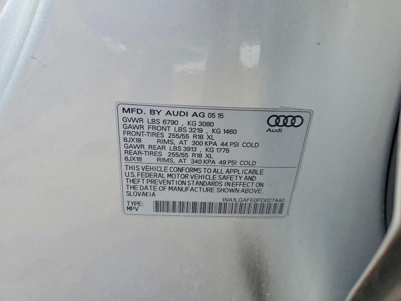 Aukcja sprzedaży 2015 Audi Q7, vin: WA1LGAFE0FD027440, numer aukcji: 49162406