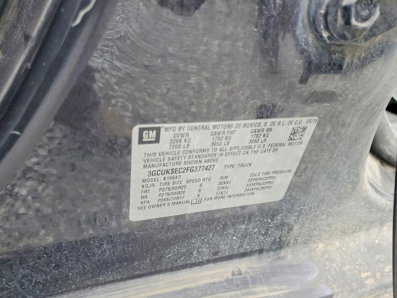 Продажа на аукционе авто 2015 Chevrolet Silverado, vin: 3GCUKSEC2FG377427, номер лота: 48767006