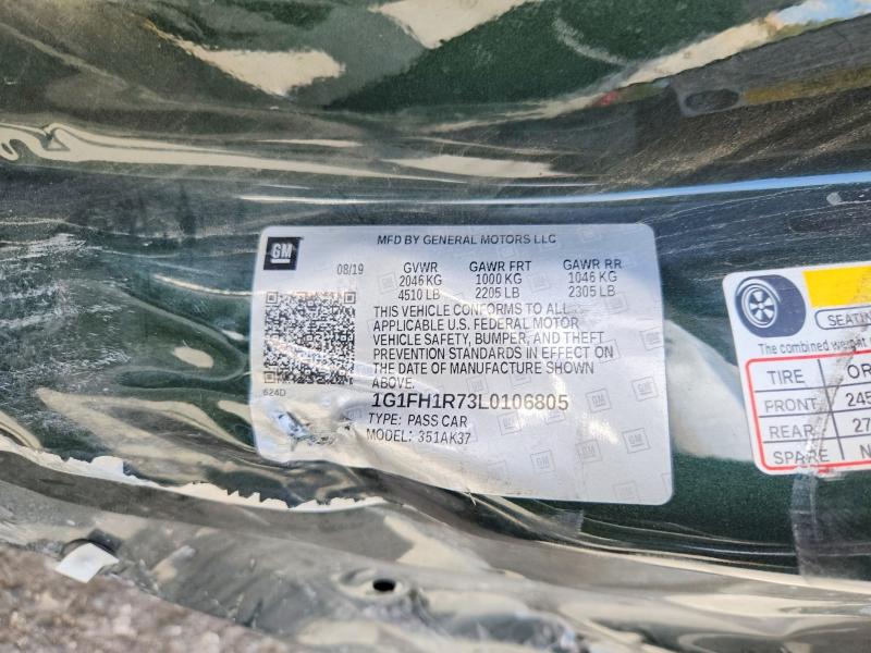 Продажа на аукционе авто 2020 Chevrolet Camaro, vin: 1G1FH1R73L0106805, номер лота: 50687306