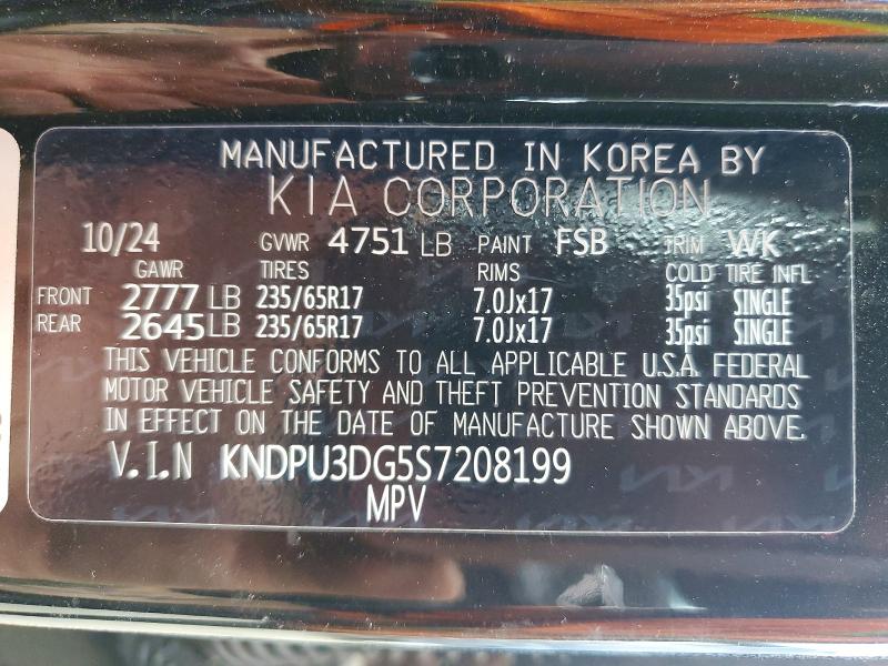 50285106 :رقم المزاد ، KNDPU3DG5S7208199 vin ، 2025 Kia Sportage مزاد بيع