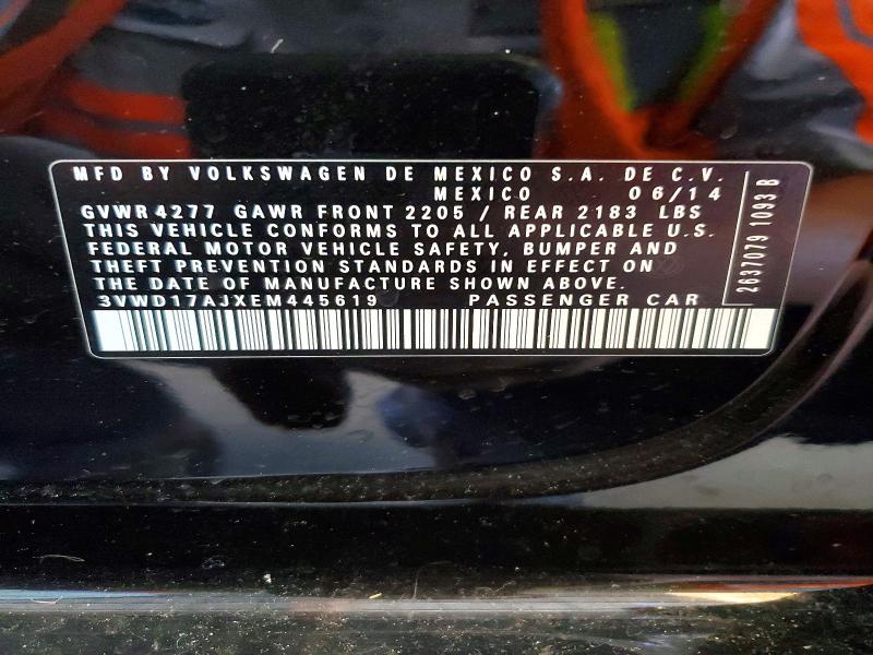 Aukcja sprzedaży 2014 Volkswagen Jetta, vin: 3VWD17AJXEM445619, numer aukcji: 49005606