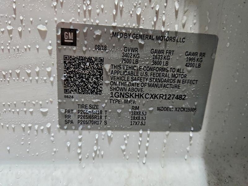 Aukcja sprzedaży 2019 Chevrolet Suburban, vin: 1GNSKHKCXKR127482, numer aukcji: 48645936