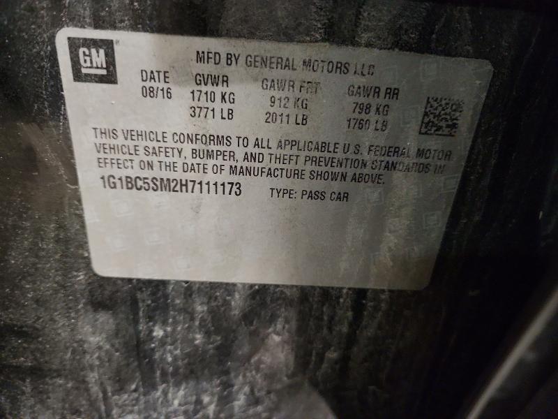 Aukcja sprzedaży 2017 Chevrolet Cruze, vin: 1G1BC5SM2H7111173, numer aukcji: 51308306